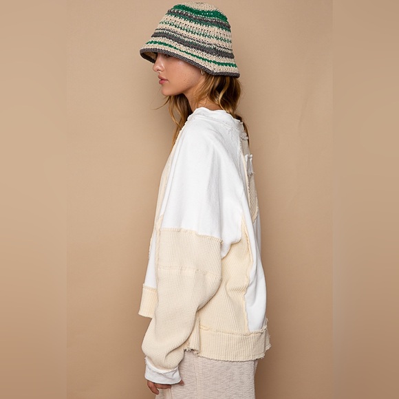 # 98 CLOSEOUT FIRM 🌸New! Pol Oversized Color Block Sweatshirt Pullover - Picture 3 of 5